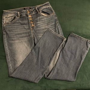 d. jeans button fly straight leg jeans